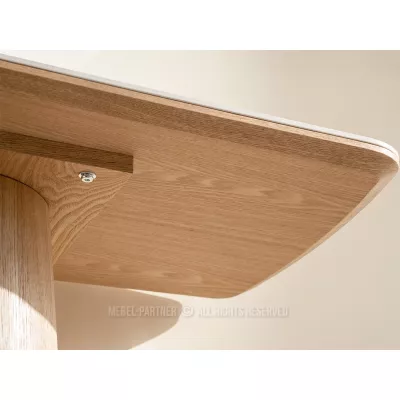Konsolentisch MALAKAI – weißer Marmor / Eiche