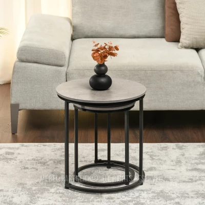Couchtisch-Set JACEK S - Beton / Schwarz