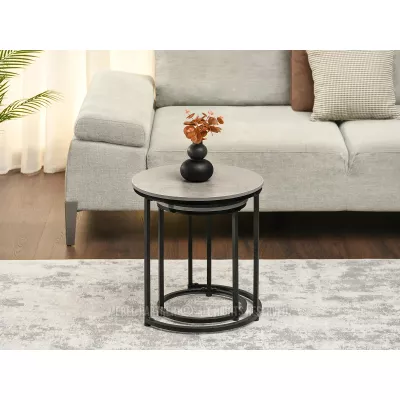 Couchtisch-Set JACEK S - Beton / Schwarz