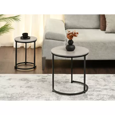 Couchtisch-Set JACEK S - Beton / Schwarz