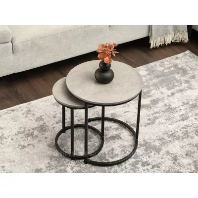 Couchtisch-Set JACEK S - Beton / Schwarz
