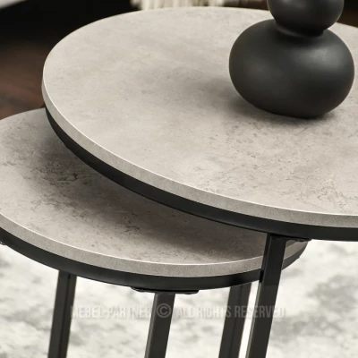 Couchtisch-Set JACEK S - Beton / Schwarz