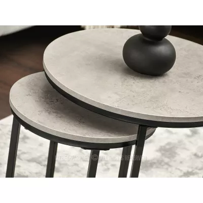 Couchtisch-Set JACEK S - Beton / Schwarz
