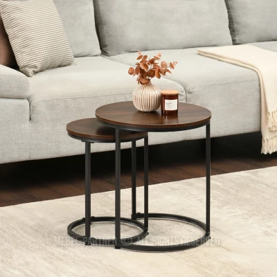 Couchtisch-Set JACEK S - Walnuss / Schwarz