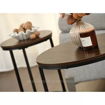 Couchtisch-Set JACEK S - Walnuss / Schwarz