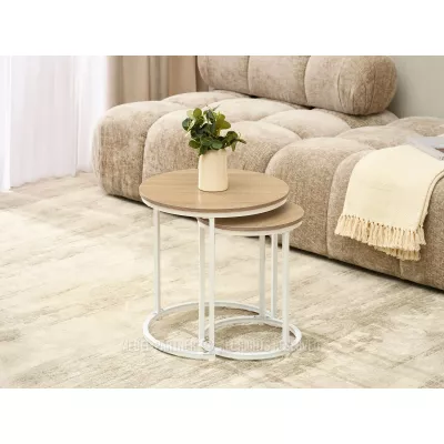 Couchtisch-Set JACEK S – Sonoma-Eiche / Weiß