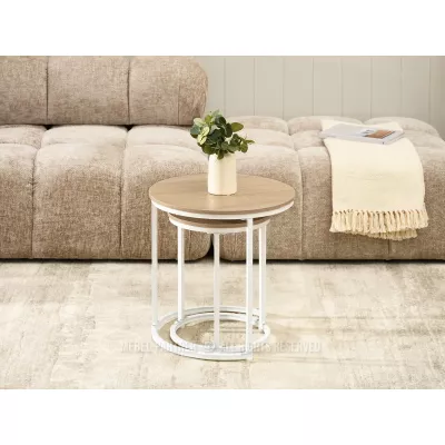Couchtisch-Set JACEK S – Sonoma-Eiche / Weiß