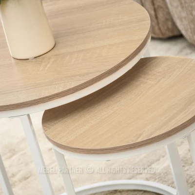 Couchtisch-Set JACEK S – Sonoma-Eiche / Weiß