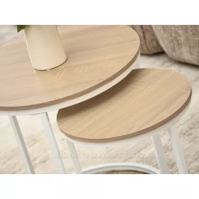 Couchtisch-Set JACEK S – Sonoma-Eiche / Weiß