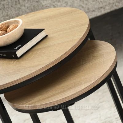 Couchtisch-Set JACEK S – Sonoma-Eiche / Schwarz