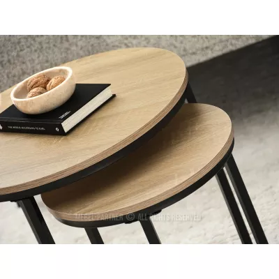 Couchtisch-Set JACEK S – Sonoma-Eiche / Schwarz
