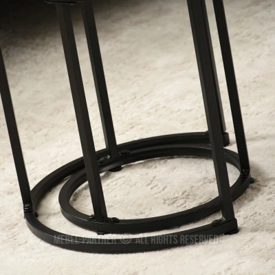 Couchtisch-Set JACEK S – Sonoma-Eiche / Schwarz