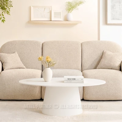 Ovaler Couchtisch ELIAM - weiß