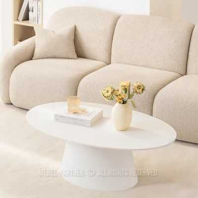 Ovaler Couchtisch ELIAM - weiß