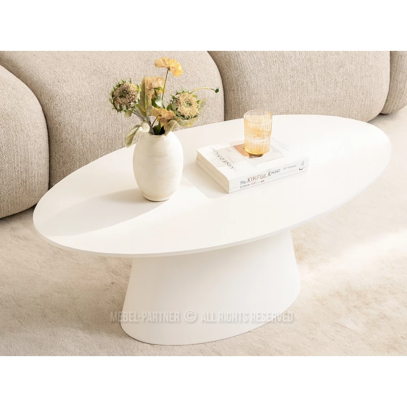 Ovaler Couchtisch ELIAM - weiß