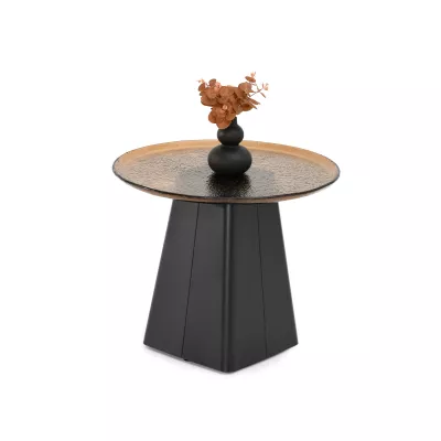 Designer-Couchtisch HAPR – Bronzeglas / Schwarz