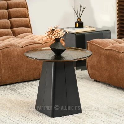 Designer-Couchtisch HAPR – Bronzeglas / Schwarz