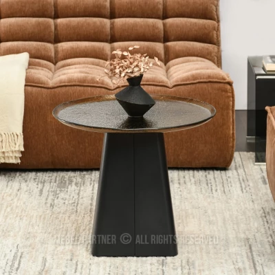 Designer-Couchtisch HAPR – Bronzeglas / Schwarz