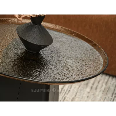 Designer-Couchtisch HAPR – Bronzeglas / Schwarz