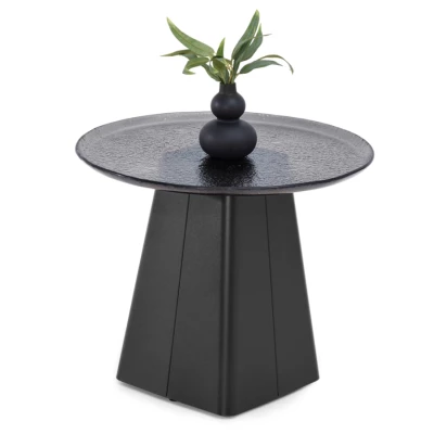 Designer-Couchtisch HAPR – Rauchglas / Schwarz