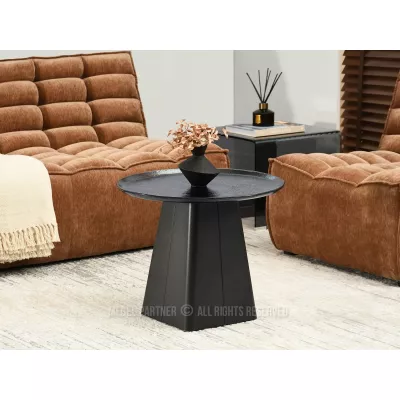 Designer-Couchtisch HAPR – Rauchglas / Schwarz