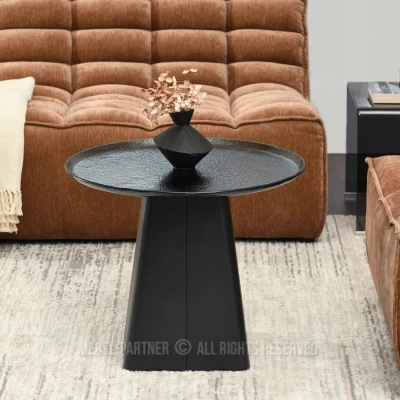 Designer-Couchtisch HAPR – Rauchglas / Schwarz