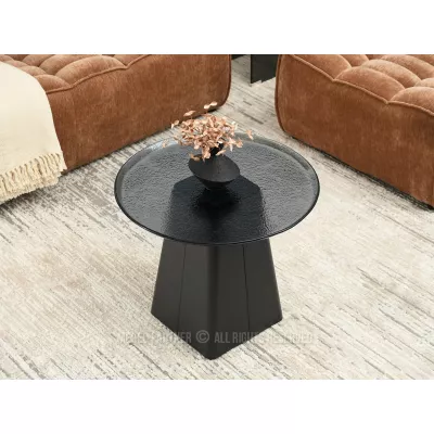 Designer-Couchtisch HAPR – Rauchglas / Schwarz