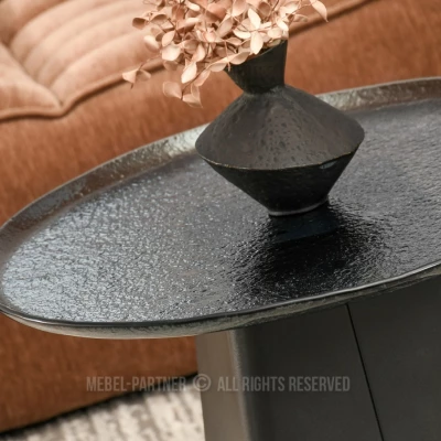 Designer-Couchtisch HAPR – Rauchglas / Schwarz