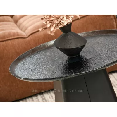 Designer-Couchtisch HAPR – Rauchglas / Schwarz