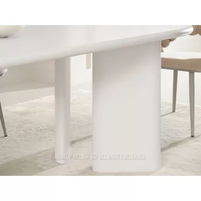 Eleganter Esstisch BEVAN - weiß glänzend / weiß