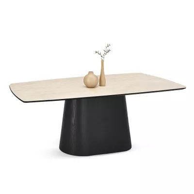 Moderner Esstisch MALAKAI - beige / schwarz