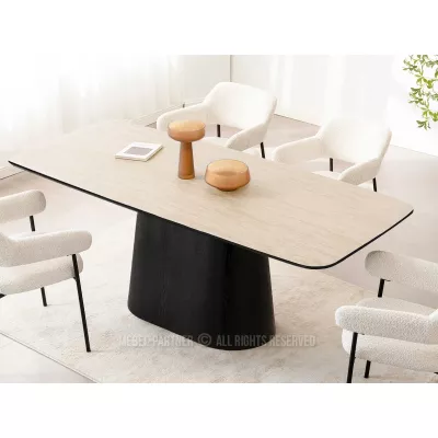 Moderner Esstisch MALAKAI - beige / schwarz