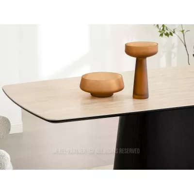 Moderner Esstisch MALAKAI - beige / schwarz