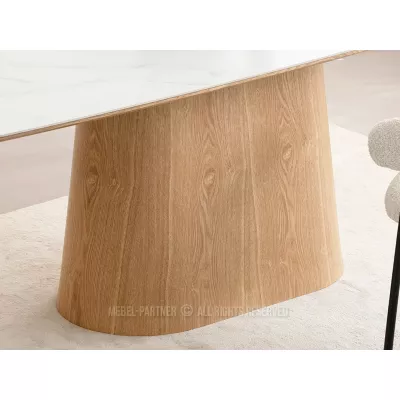 Moderner Esstisch MALAKAI – weißer Marmor / Eiche