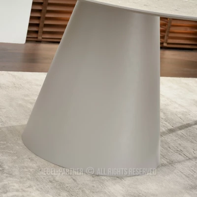 Runder Esstisch 120 cm DONIS - grauer Marmor / grau