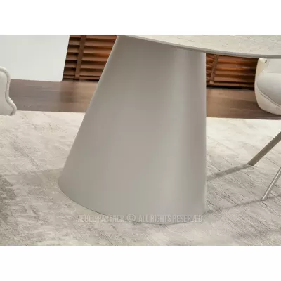 Runder Esstisch 120 cm DONIS - grauer Marmor / grau
