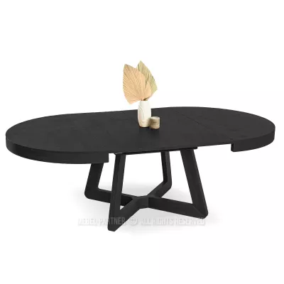 Runder Ausziehtisch 130(230)x130 SABRIN - schwarz