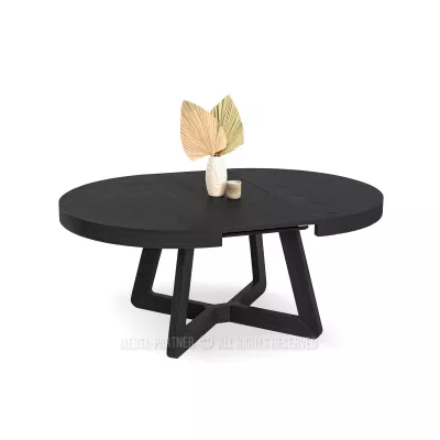 Runder Ausziehtisch 130(230)x130 SABRIN - schwarz