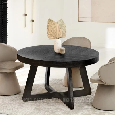 Runder Ausziehtisch 130(230)x130 SABRIN - schwarz