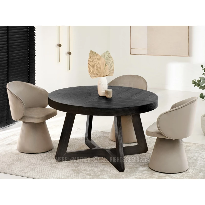 Runder Ausziehtisch 130(230)x130 SABRIN - schwarz