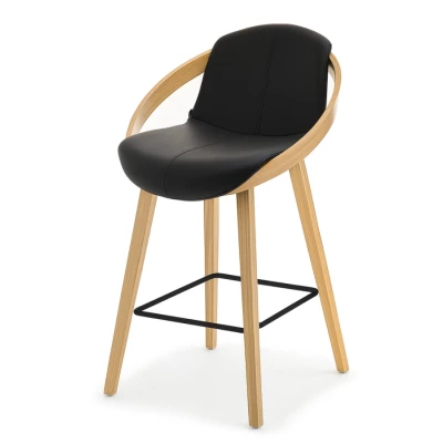 Designer-Barhocker HODA – Eiche/Schwarz