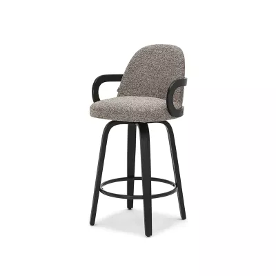 DAISY gepolsterter Barhocker – dunkelbeige/schwarz