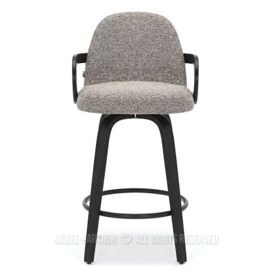 DAISY gepolsterter Barhocker – dunkelbeige/schwarz