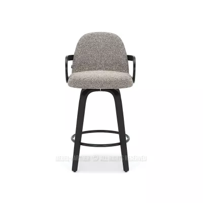 DAISY gepolsterter Barhocker – dunkelbeige/schwarz