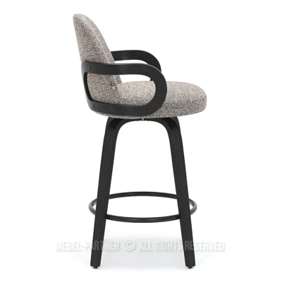 DAISY gepolsterter Barhocker – dunkelbeige/schwarz