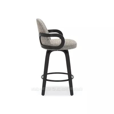 DAISY gepolsterter Barhocker – dunkelbeige/schwarz