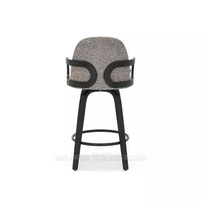 DAISY gepolsterter Barhocker – dunkelbeige/schwarz