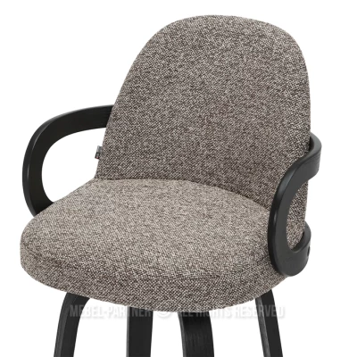 DAISY gepolsterter Barhocker – dunkelbeige/schwarz
