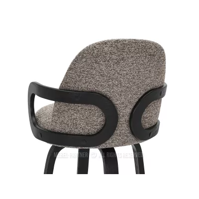 DAISY gepolsterter Barhocker – dunkelbeige/schwarz