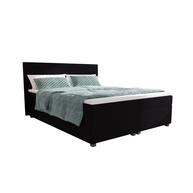 Doppelbett mit Polsterung 180x200 cm und Stauraum ASSAR - schwarz